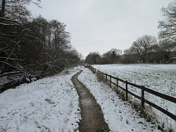 Woolslope path in snow