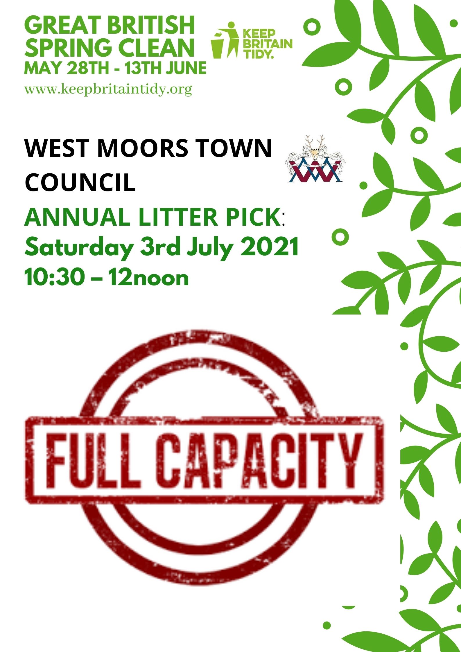 Annual Litter Pick Saturday 3rd July 2021