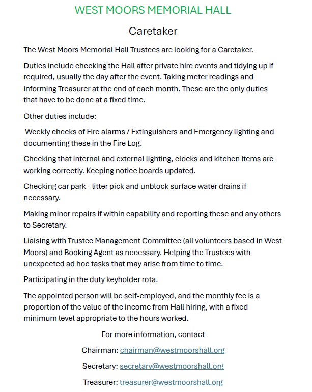 Caretaker Required